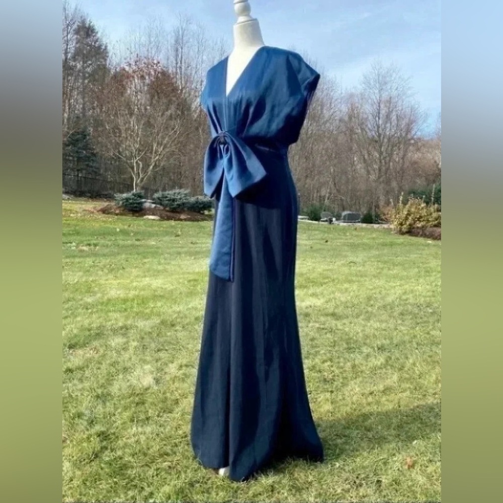 Sachin + Babi  Deep Navy Satin-Tie Maxi Dress - Picture 5 of 9